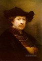 Retrato del artista con gorra plana Rembrandt